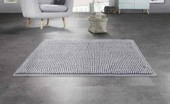 HOME STORY Badematte Happy | Hellgrau rechteckig (40 x 60 cm) -Badtextilien und Zubehör Verkäufe 11827237 5 202001100030