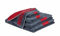 JOOP! Gästetuch JOOP! Infinity Doubleface | Denim (Grau-Blau) / Rot