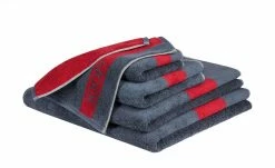 JOOP! Waschhandschuh JOOP! Infinity Doubleface | Denim (Grau-Blau) / Rot