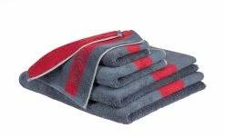 JOOP! Seiftuch JOOP! Infinity Doubleface | Denim (Grau-Blau) / Rot