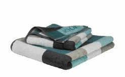 JOOP! Duschtuch JOOP! Infinity Mosaic | Grau / Blau / Weiß