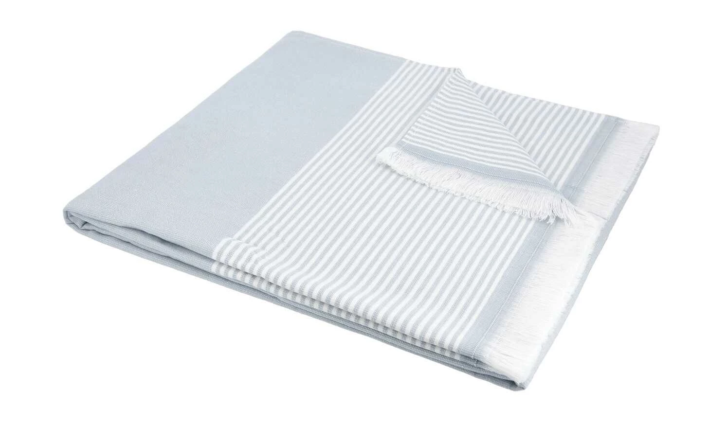 Strandtuch | Weiß / Hellblau 3 Strandtuch | Weiß / Hellblau