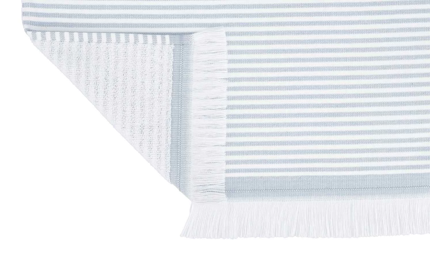 Strandtuch | Weiß / Hellblau 6 Strandtuch | Weiß / Hellblau – Bild 4