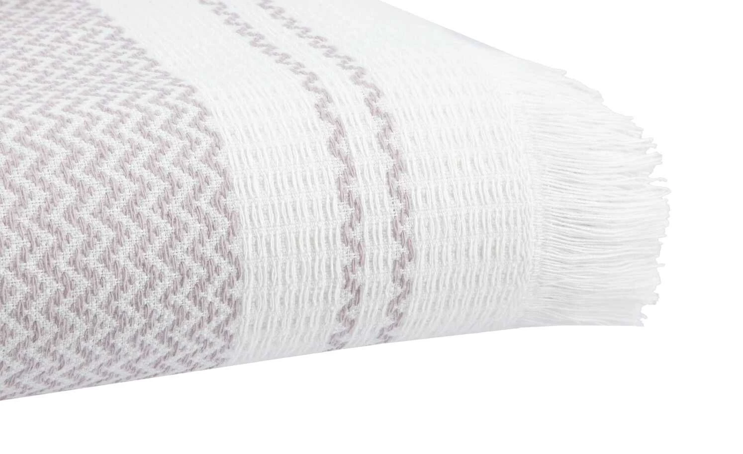 Strandtuch | Weiß / Mauve 4 Strandtuch | Weiß / Mauve – Bild 2